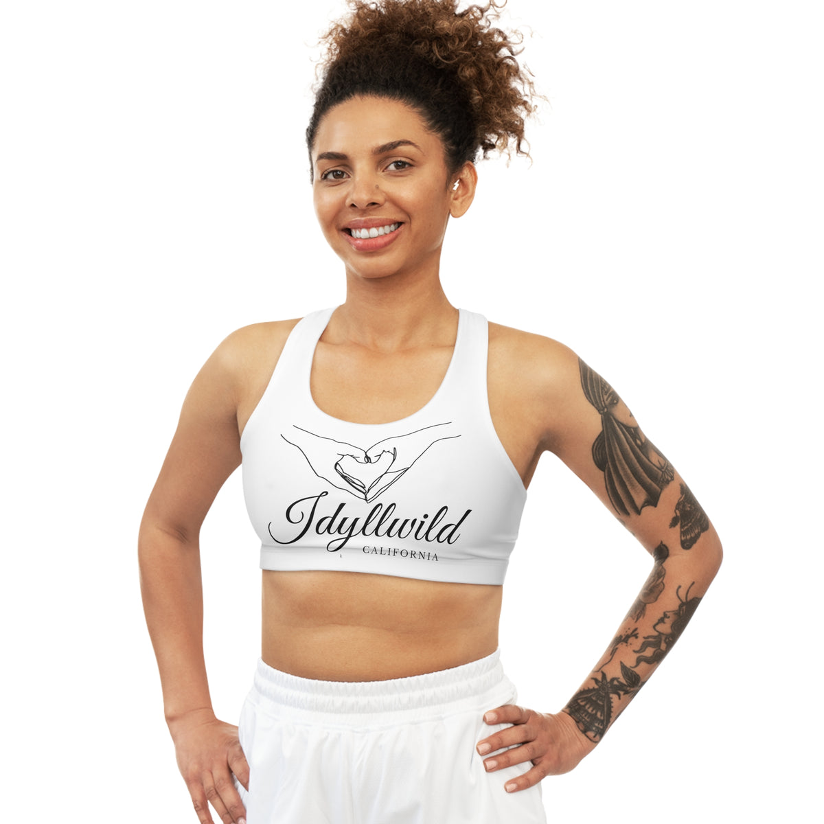 Seamless Sports Bra (AOP) Heart hands