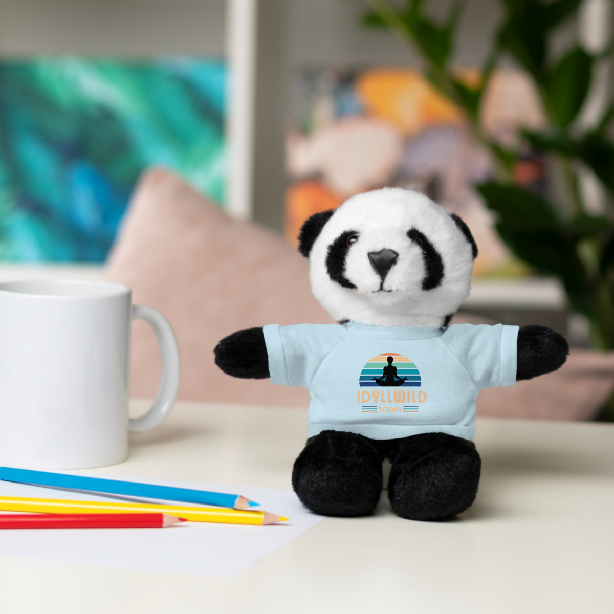 Stuffed Animals with Tee Idyllwild Yoga Day