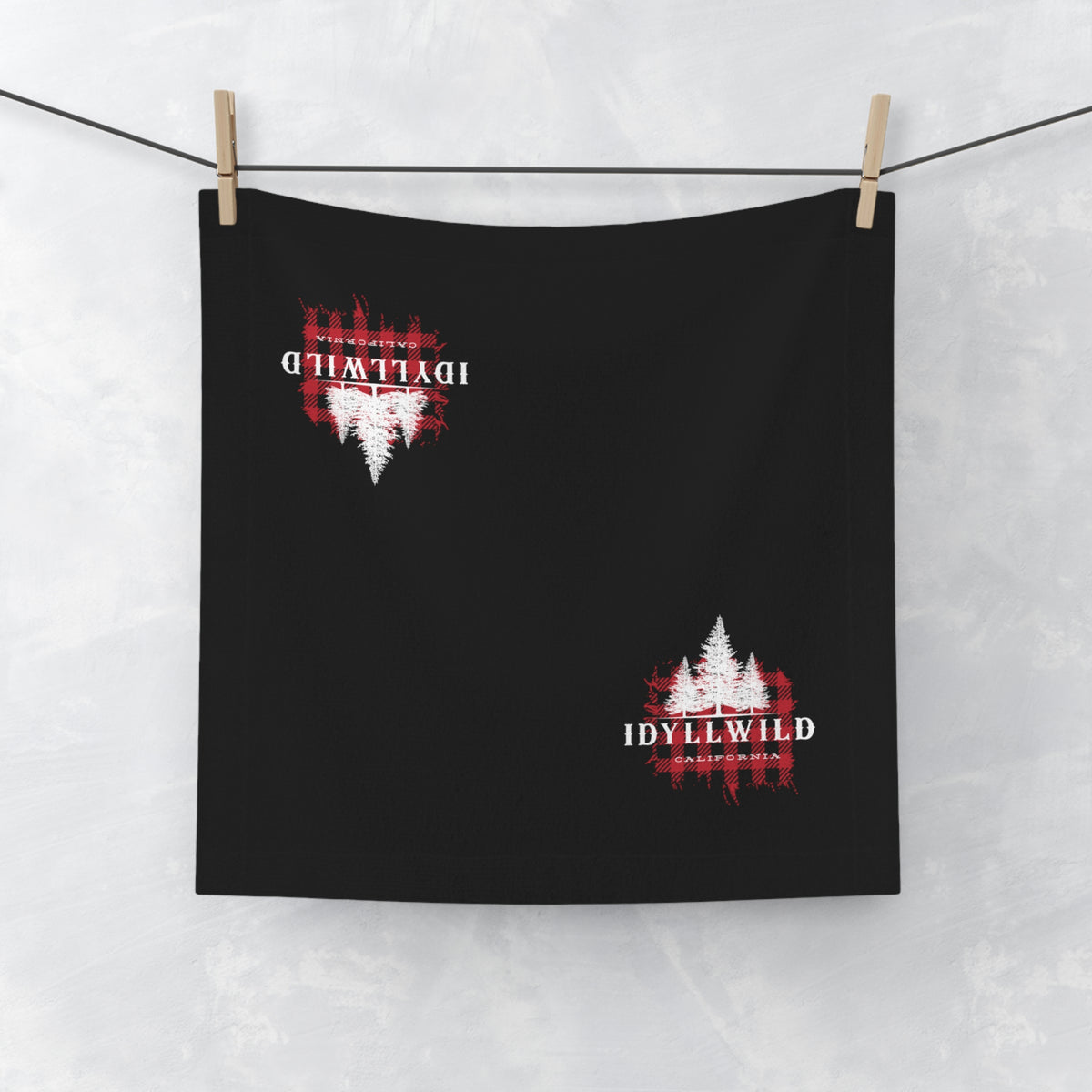 Idyllwild Red Buffalo Plaid White Pine Face Towel