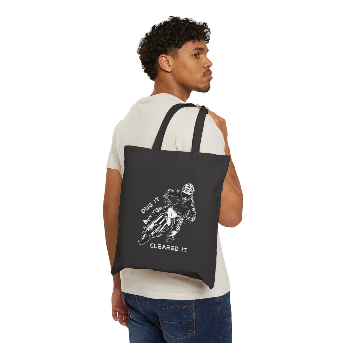 Dirt Bike Dug It Cleared It Cotton Canvas Tote Bag