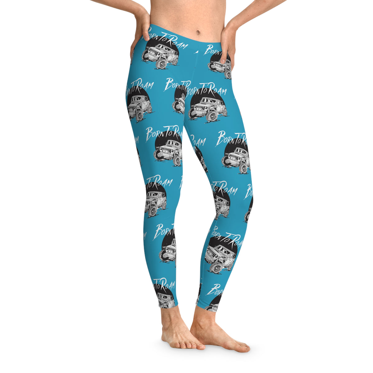 Jeep "Born To Roam" Stretchy Turquoise  Leggings