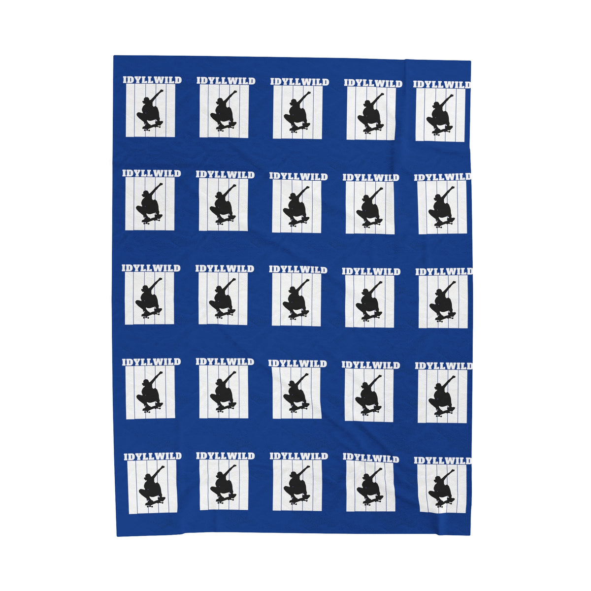 Velveteen Plush Blanket Skate Idyllwild Blue Pattern
