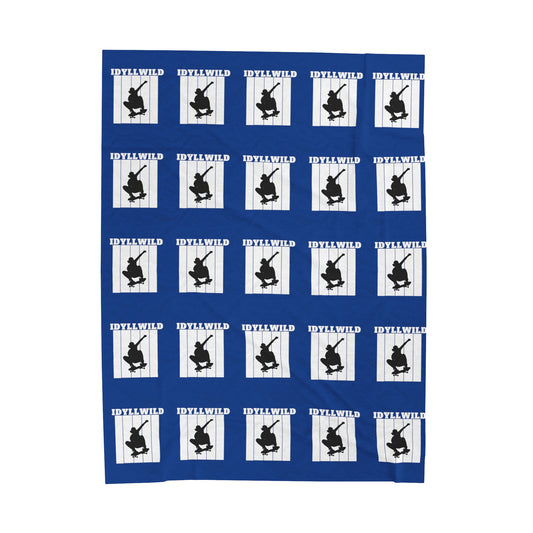 Velveteen Plush Blanket Skate Idyllwild Blue Pattern