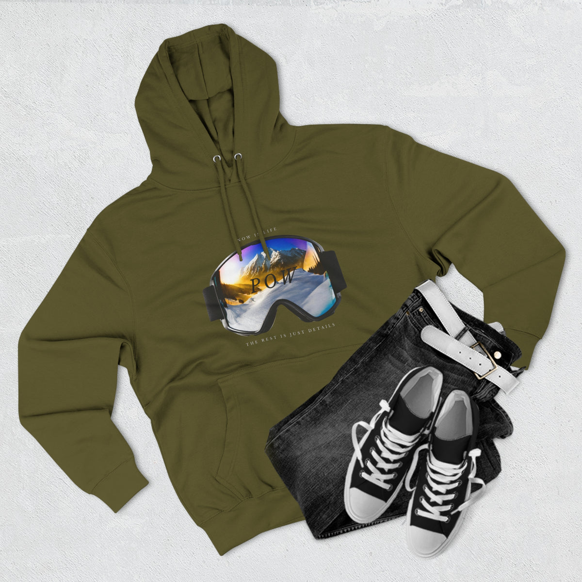 Snowboard  "POW" Hoodie