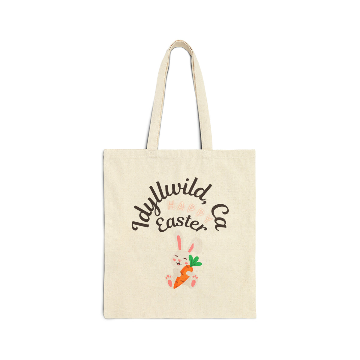 Cotton Canvas Tote Bag Idyllwild Bunny with Carrot