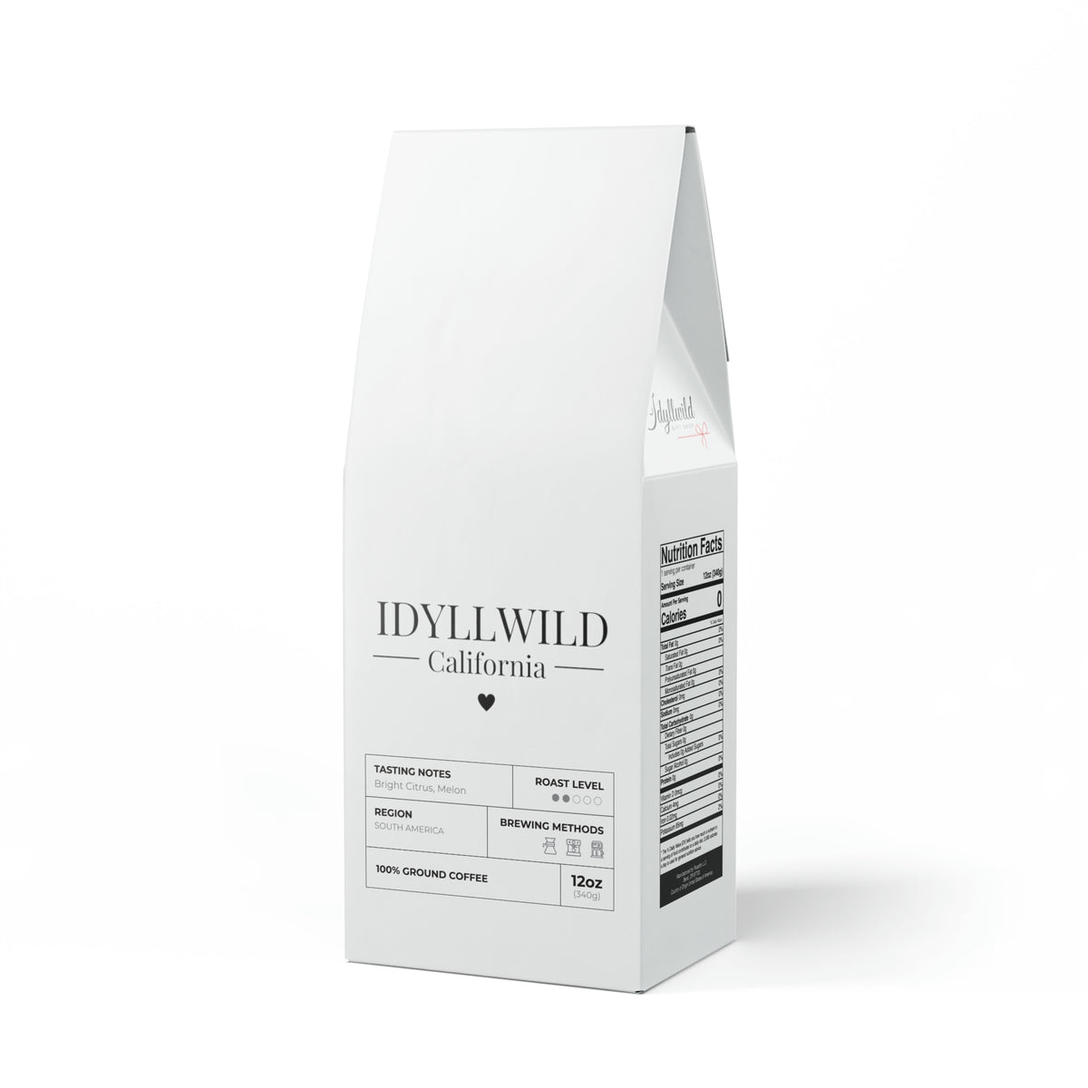 Colombia Single Origin Coffee (Light-Medium Roast) Idyllwild California Lil Heart White