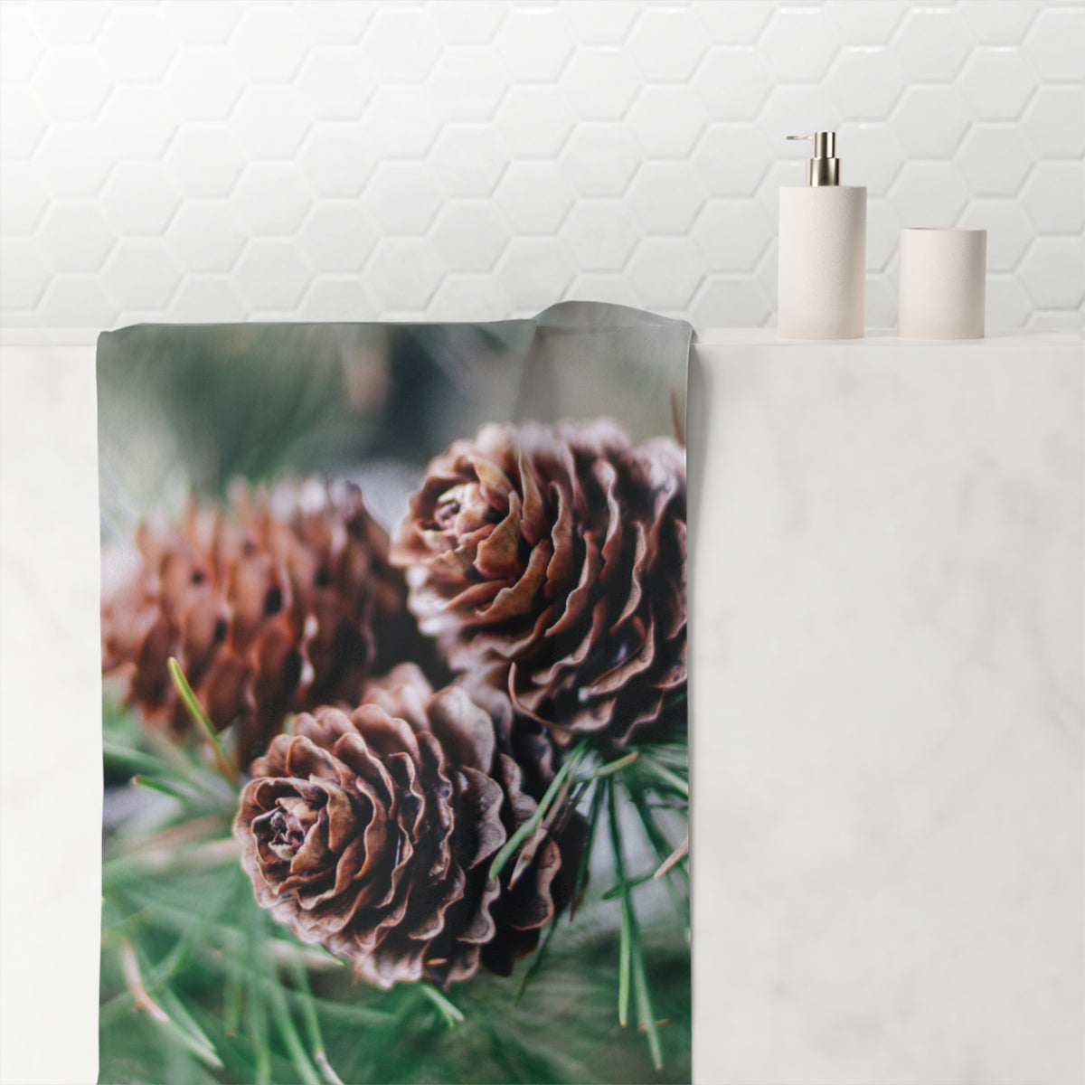 Idyllwild Pine Cone Mink-Cotton Towel