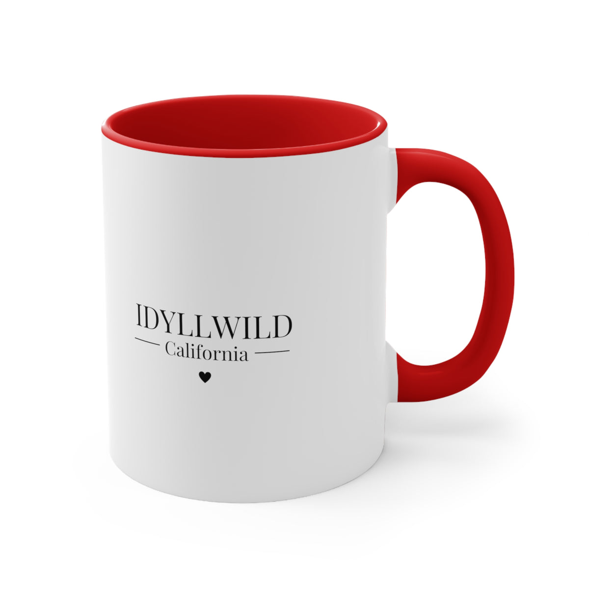 Accent Coffee Mug, 11oz Idyllwild California Heart