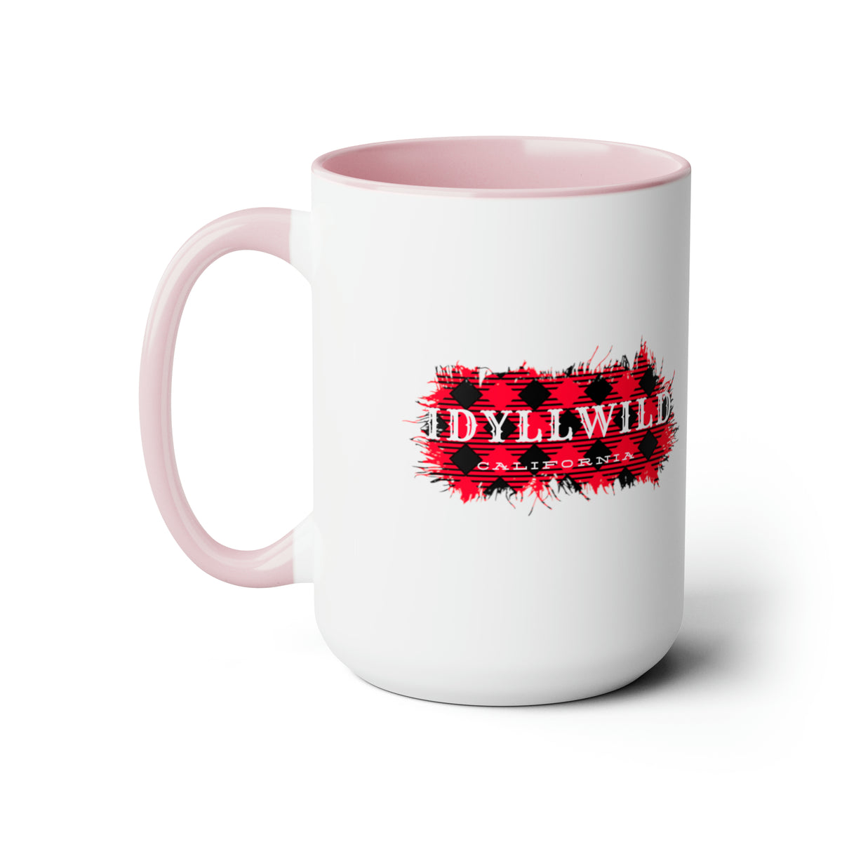 Two-Tone Coffee Mugs, 15oz Idyllwild Red Buffalo Plaid