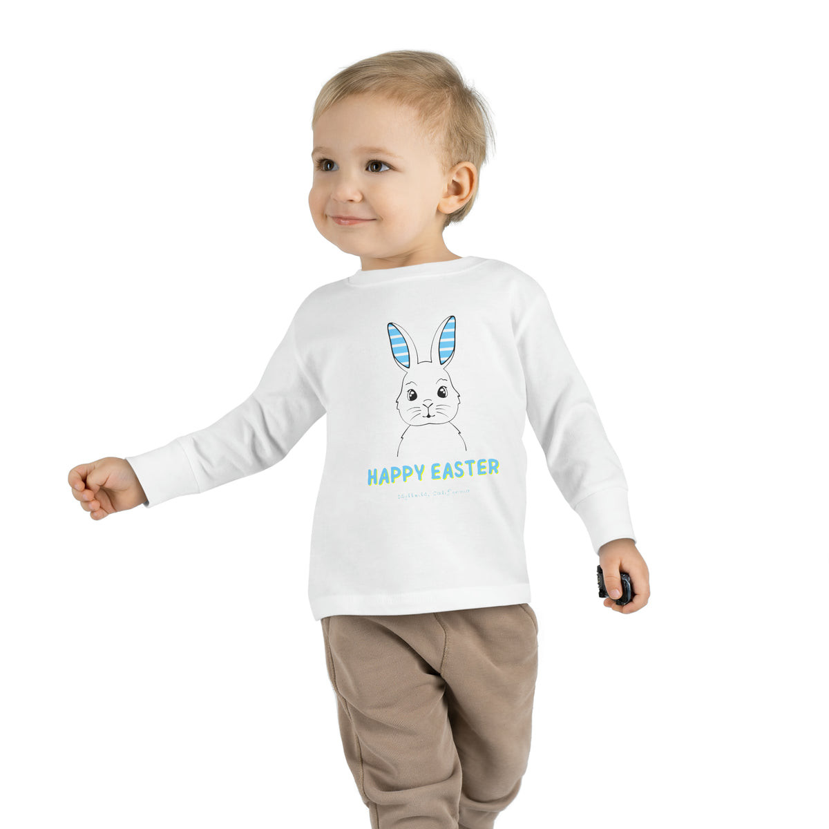 Toddler Long Sleeve Tee Idyllwild Blue Bunny Ears White