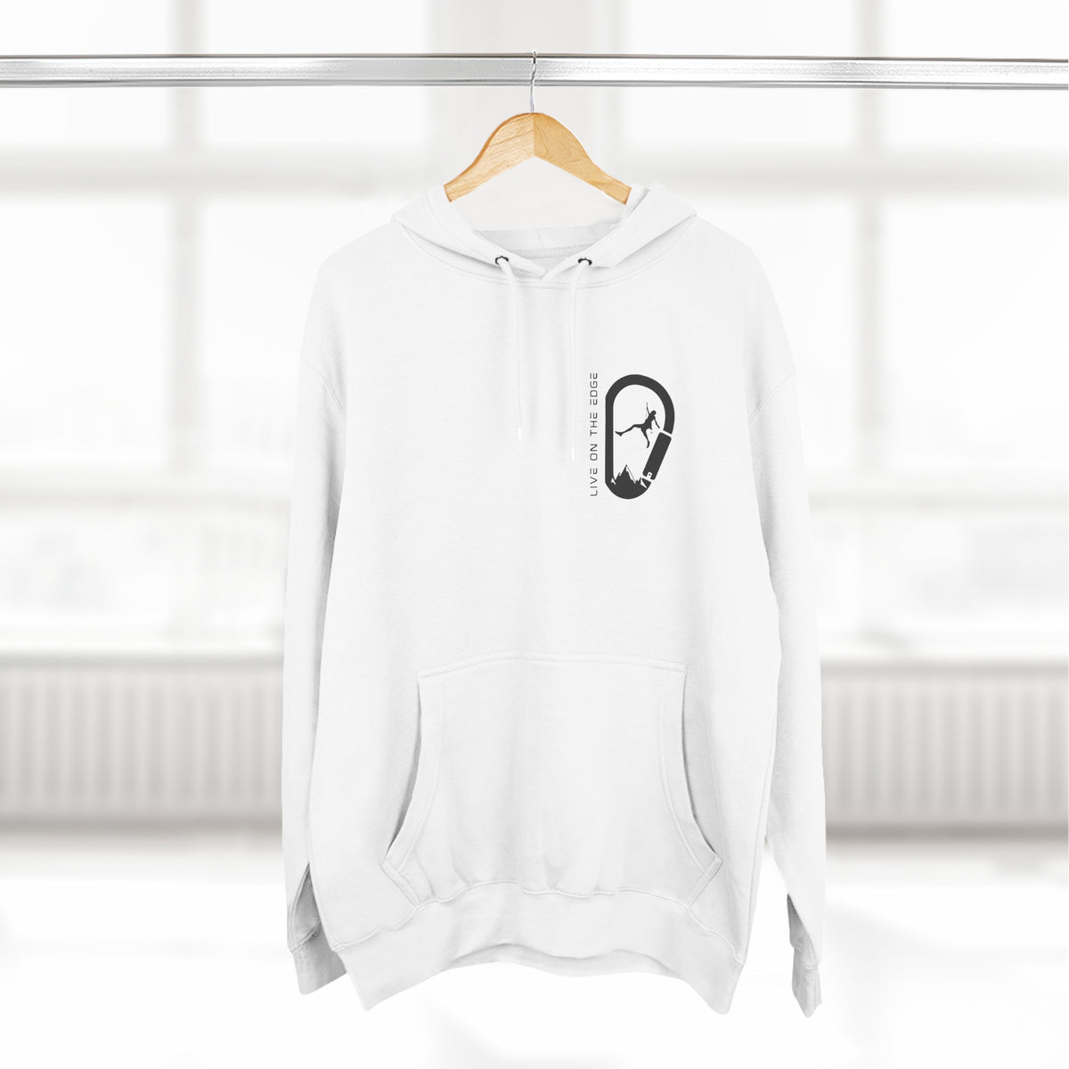 "Live on the Edge" Rock Climbing Hook Hoodie