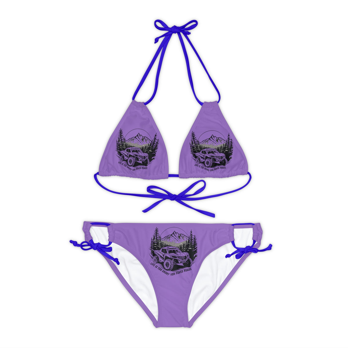 Can Am Strappy Purple Bikini Set