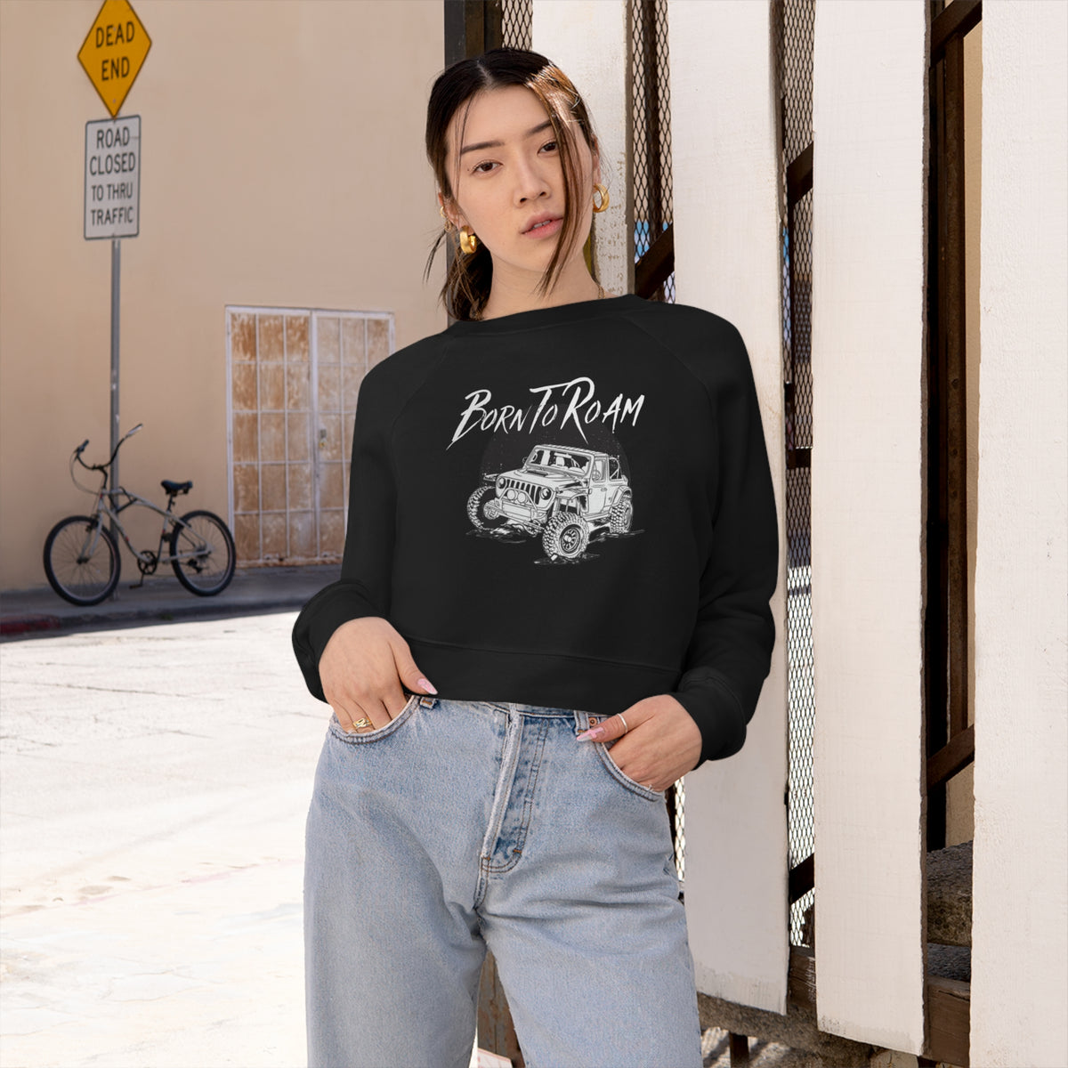 Jeep Born To Roam Cropped Fleece Pullover