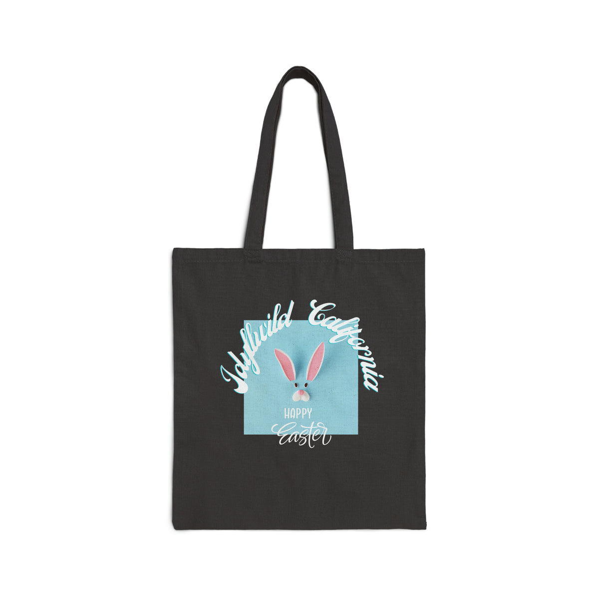 Cotton Canvas Tote Bag Idyllwild California Happy Easter Blue