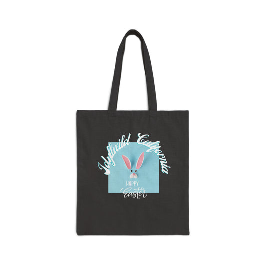 Cotton Canvas Tote Bag Idyllwild California Happy Easter Blue