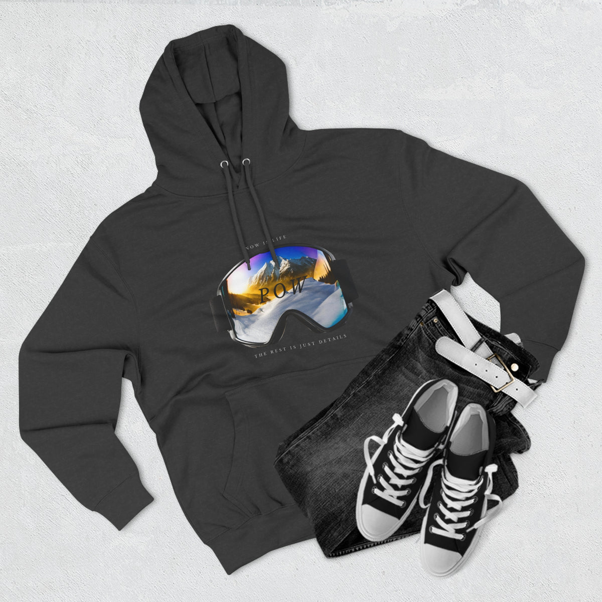 Snowboard  "POW" Hoodie