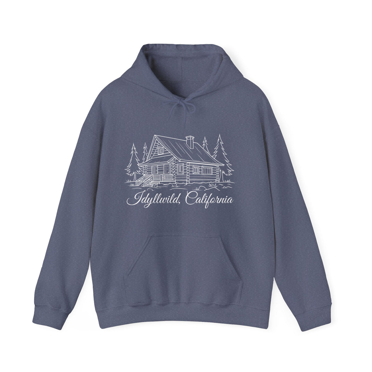 Unisex Heavy Blend™ Hooded Sweatshirt Idyllwild California Big Cabin Sketch