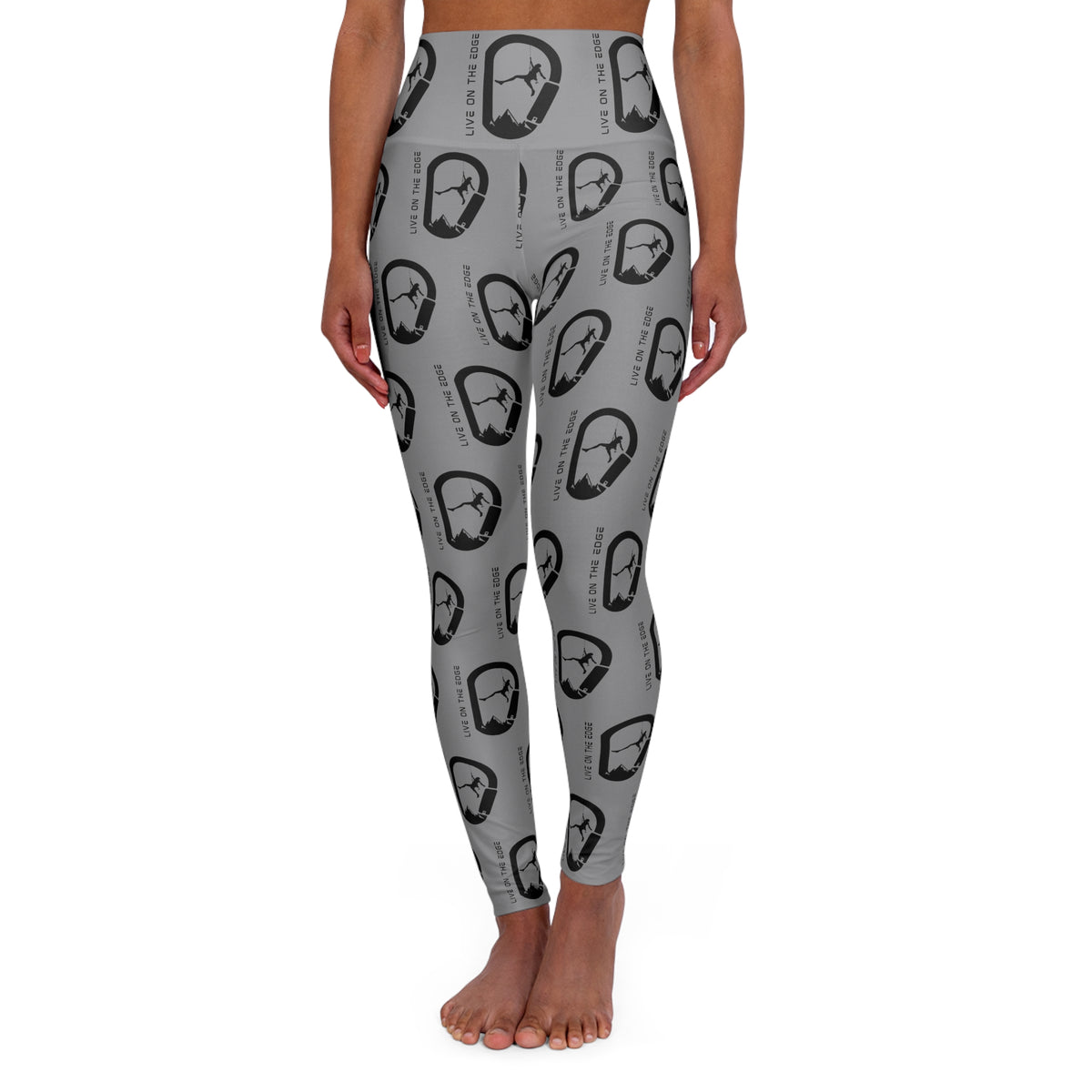 Rock Climbing On The Edge Grey High Waisted Butt Lift Leggings