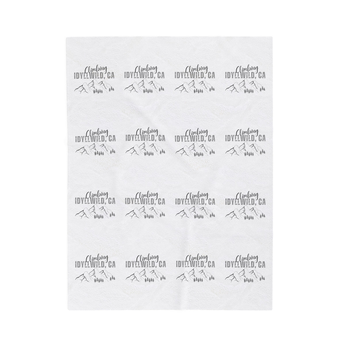 Velveteen Plush Blanket Climbing Idyllwild White Pattern