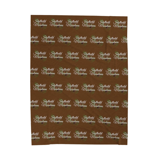 Velveteen Plush Blanket Idyllwild Classy Coneback Pattern Brown