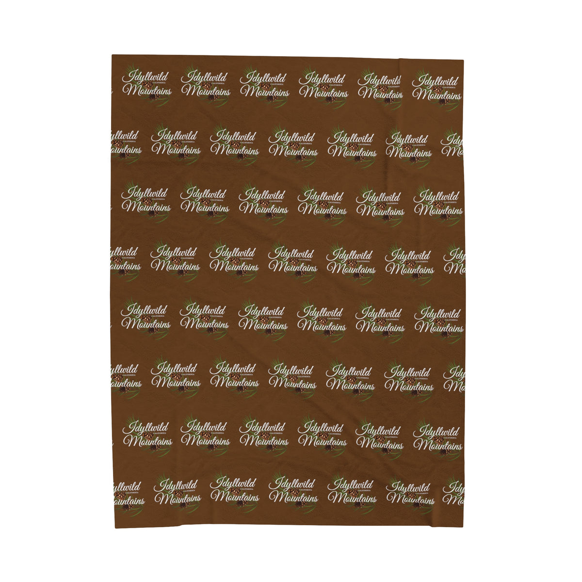 Velveteen Plush Blanket Idyllwild Classy Coneback Pattern Brown