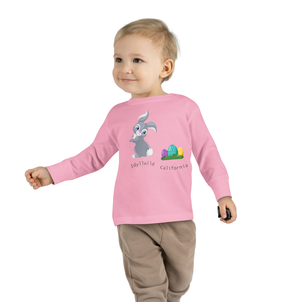 Toddler Long Sleeve Tee Idyllwild California Bunny and Eggs
