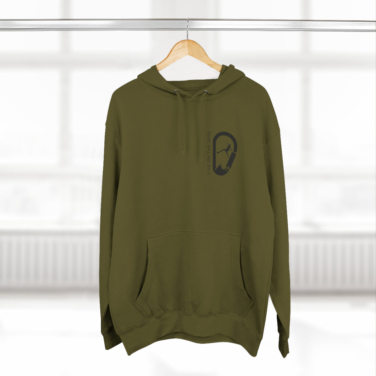 "Live on the Edge" Rock Climbing Hook Hoodie