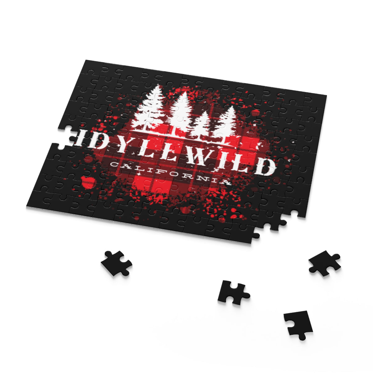Puzzle (120, 252, 500-Piece) Idyllwild California Red Buffalo Plaid