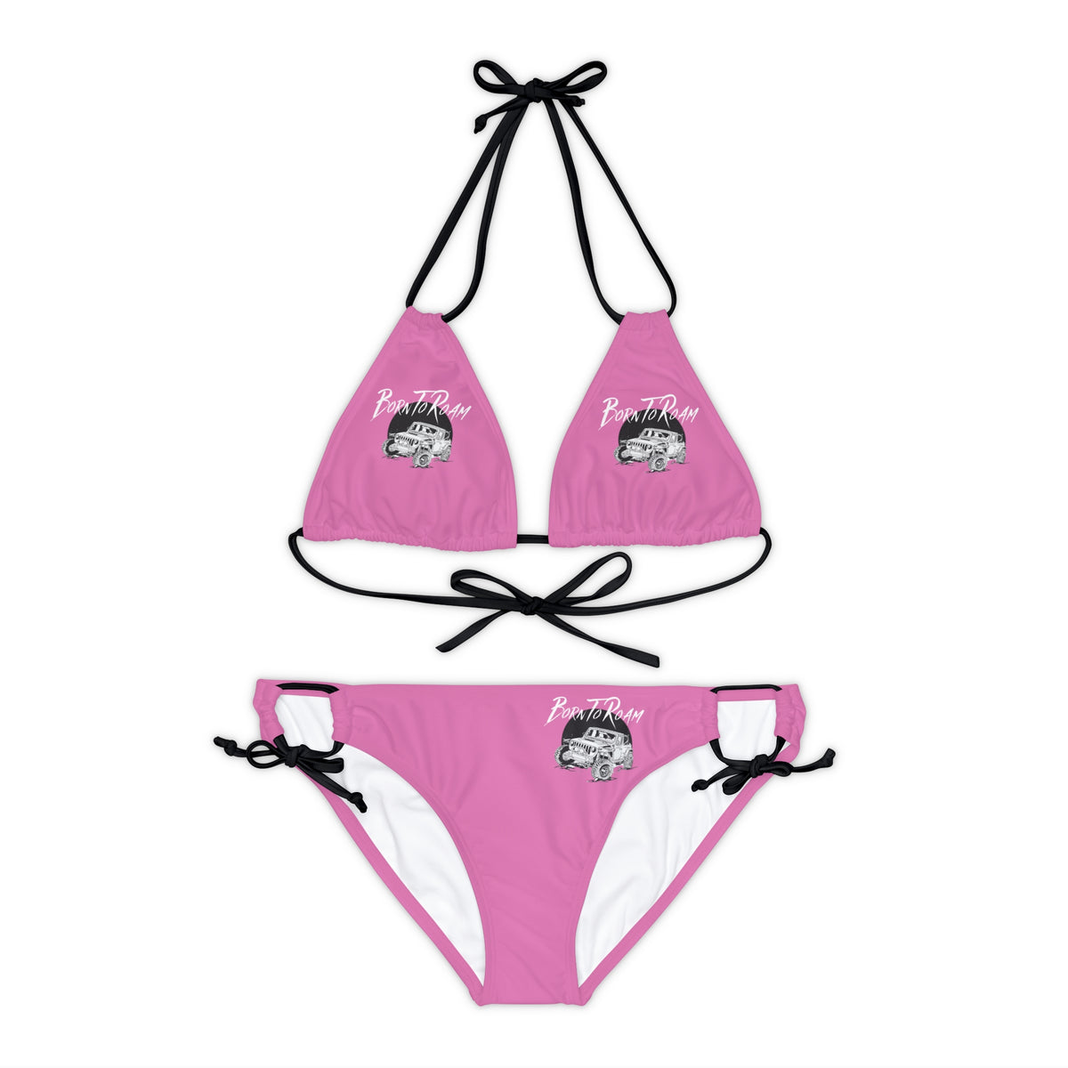 Jeep "Born To Roam" Strappy Pink Bikini Set