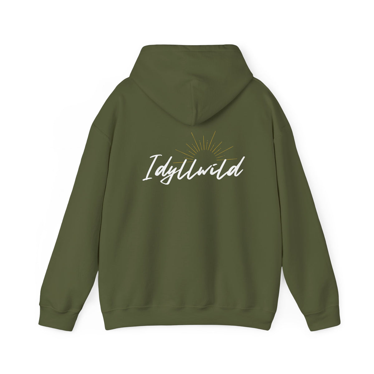 Idyllwild white script grey suburst Hoodie