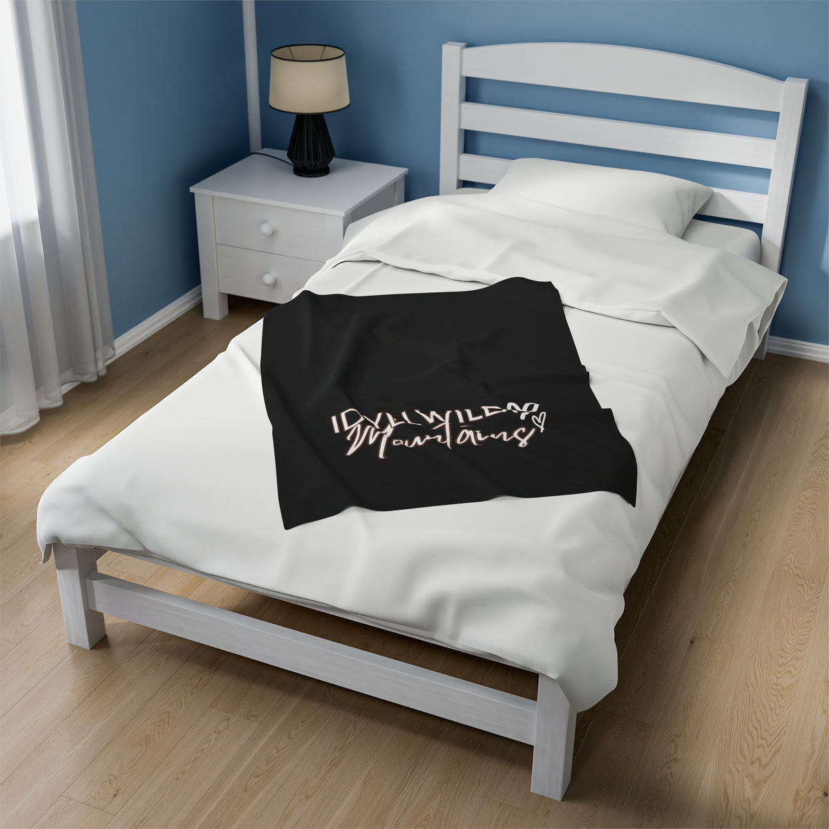 Velveteen Plush Blanket Idyllwild Mountains Heart