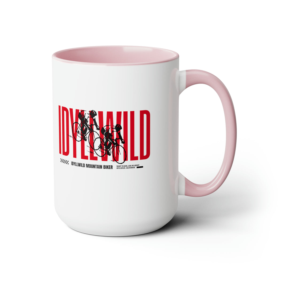Two-Tone Coffee Mugs, 15oz Mountain biking Idyllwild
