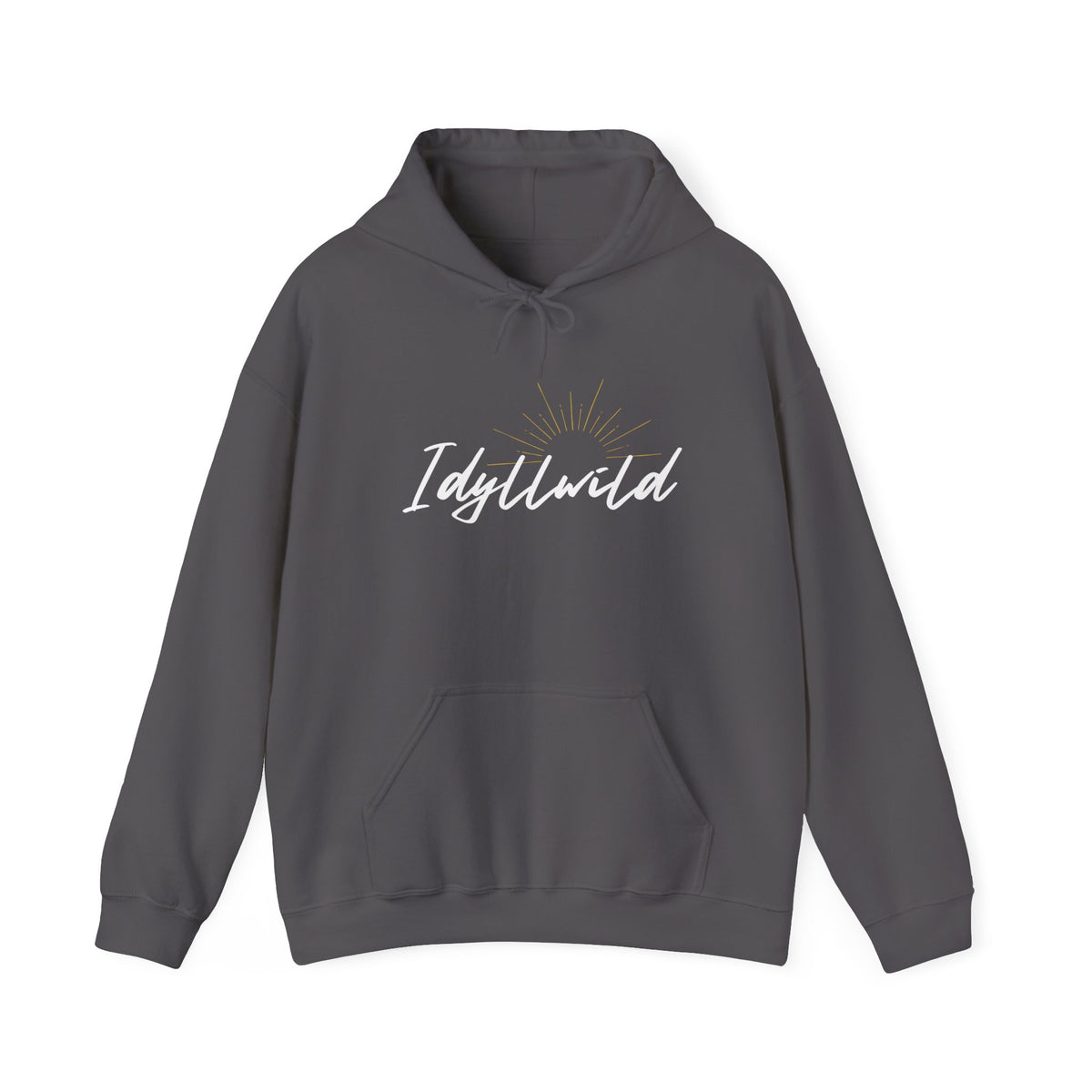 Idyllwild white script grey suburst Hoodie