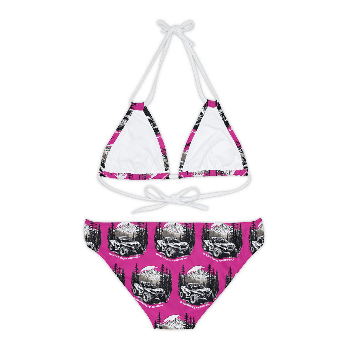 Can Am Strappy Pink Bikini Set
