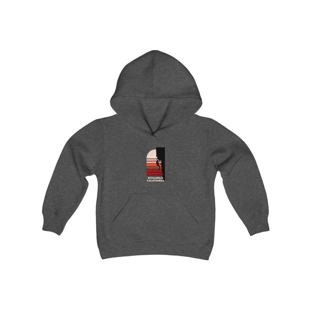 Youth Heavy Blend Hooded Sweatshirt Idyllwild Rock Climbing