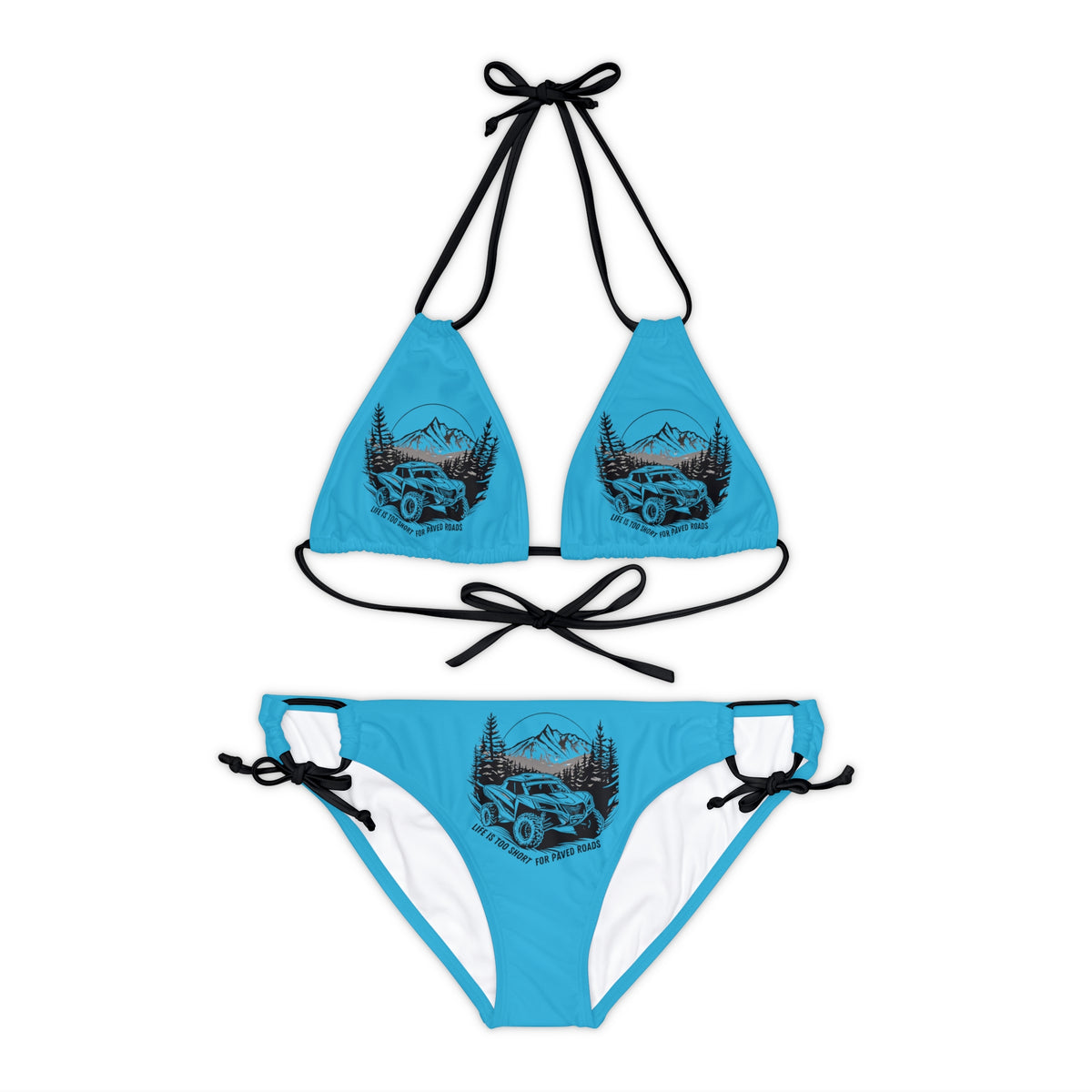 Can Am Strappy Turquoise Bikini Set