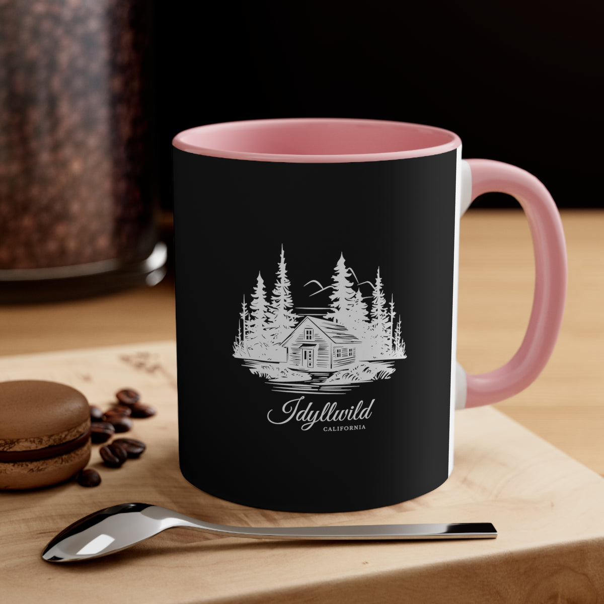 Black Idyllwild Cabin Accent Mug