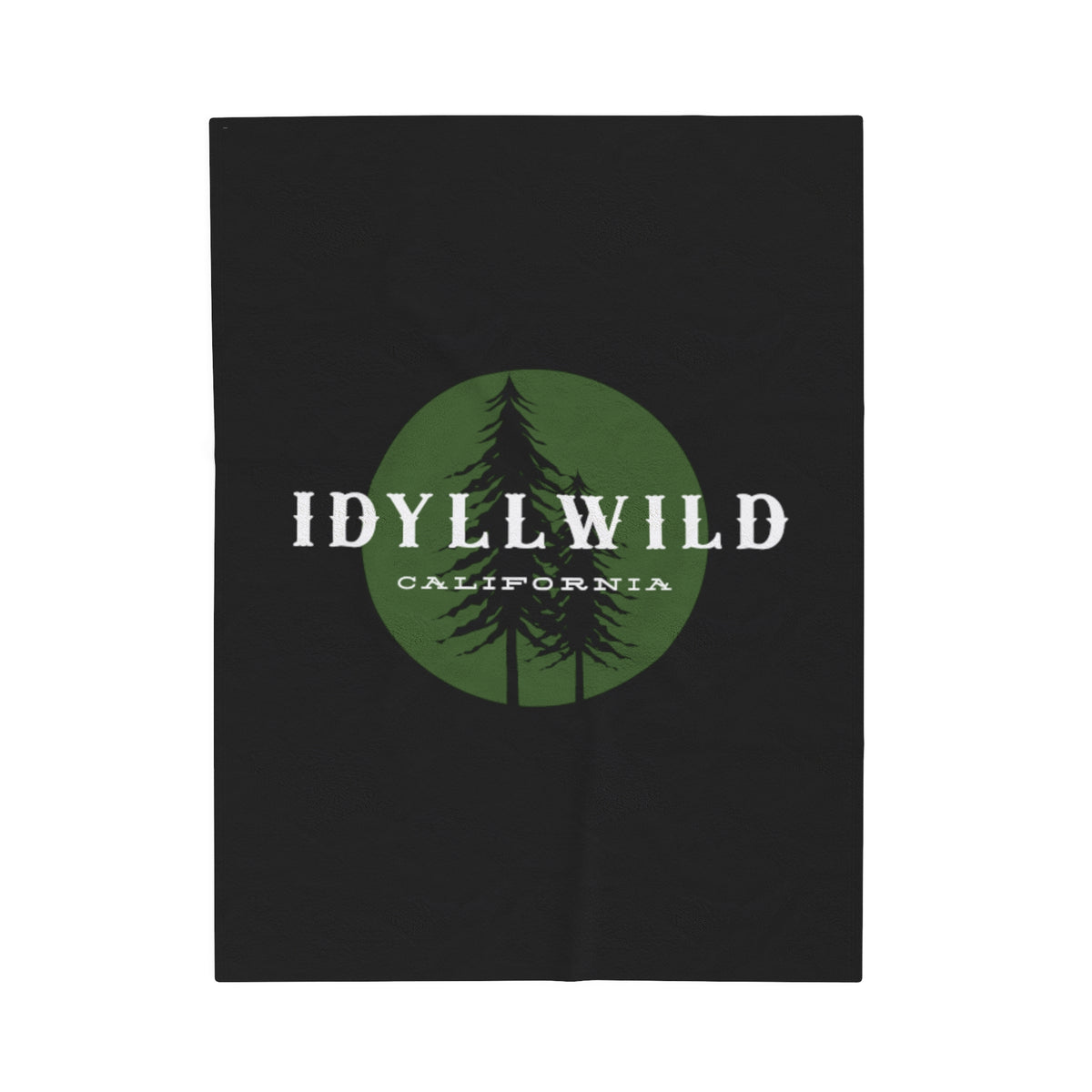 Velveteen Plush Blanket Idyllwild Green Pine Badge Black