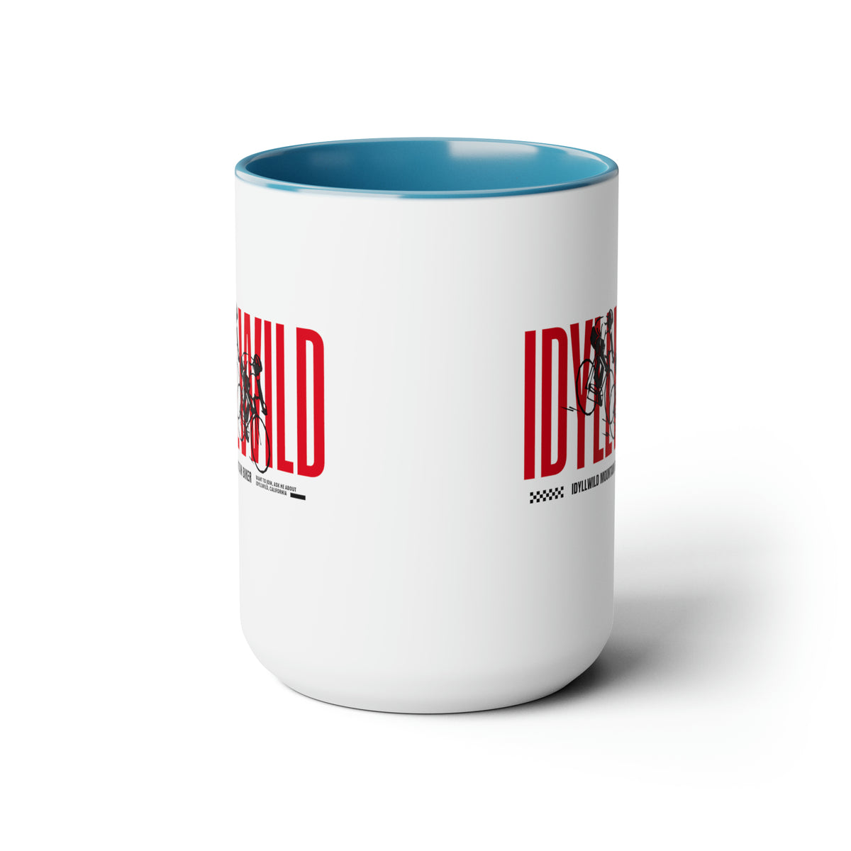 Two-Tone Coffee Mugs, 15oz Mountain biking Idyllwild