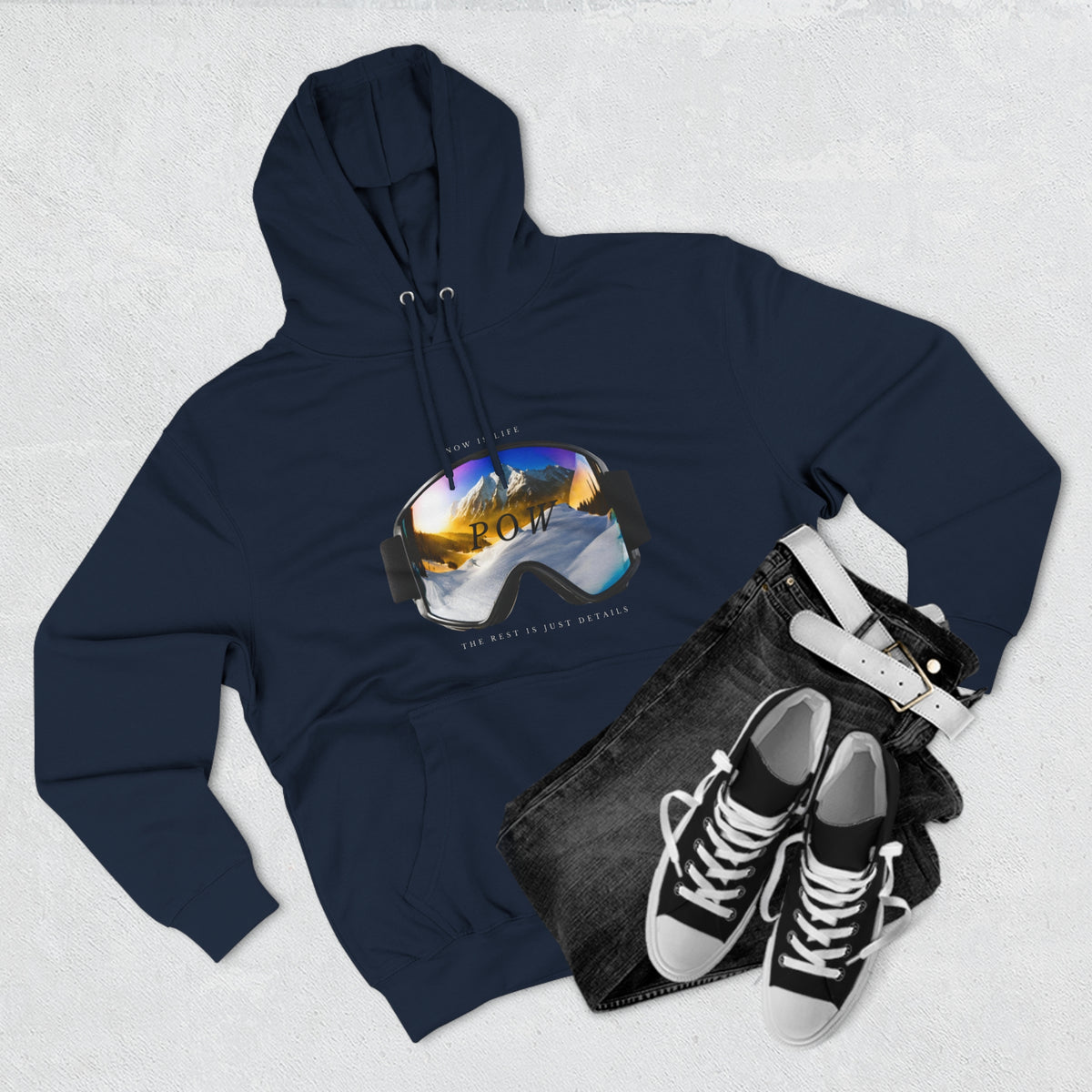 Snowboard  "POW" Hoodie