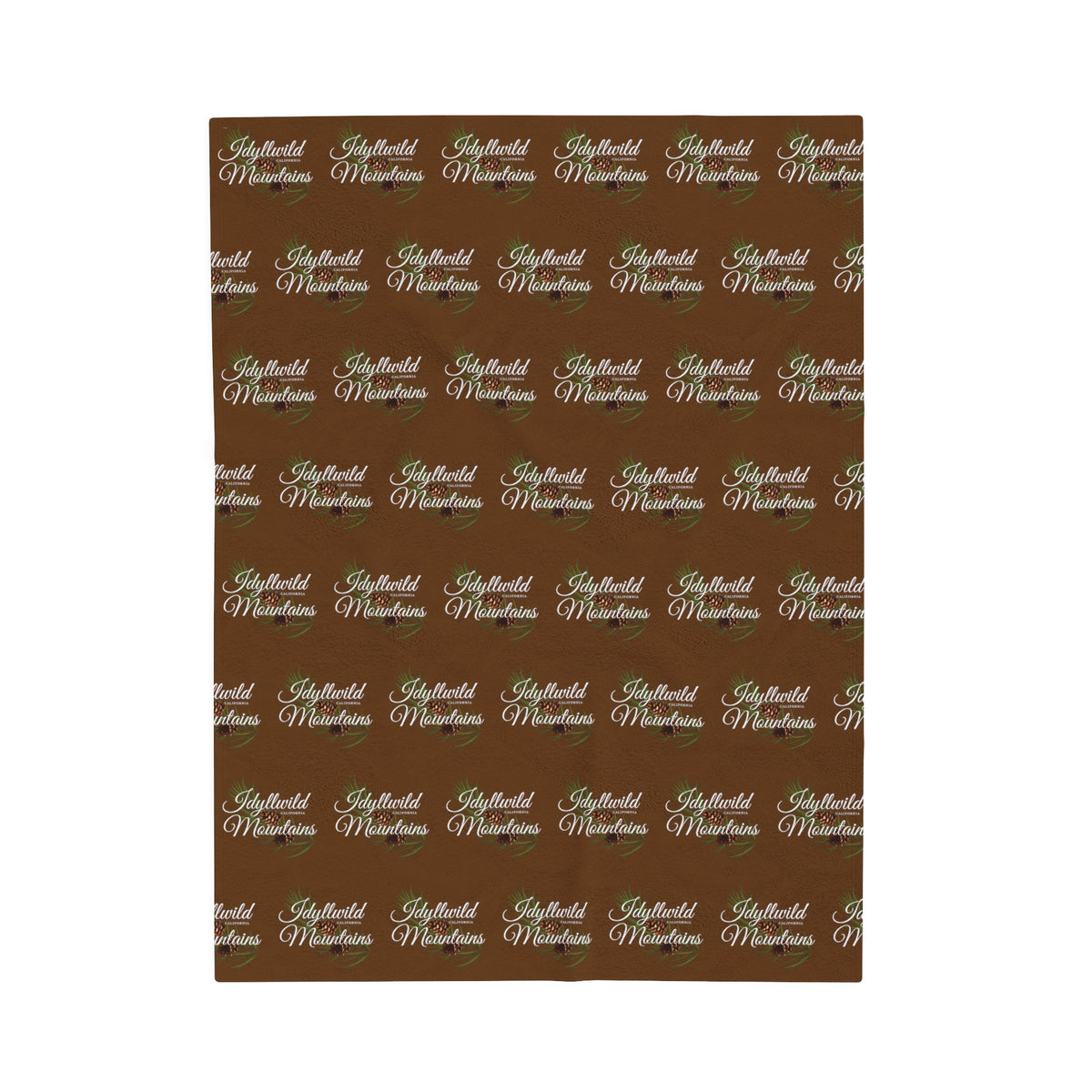 Velveteen Plush Blanket Idyllwild Classy Coneback Pattern Brown