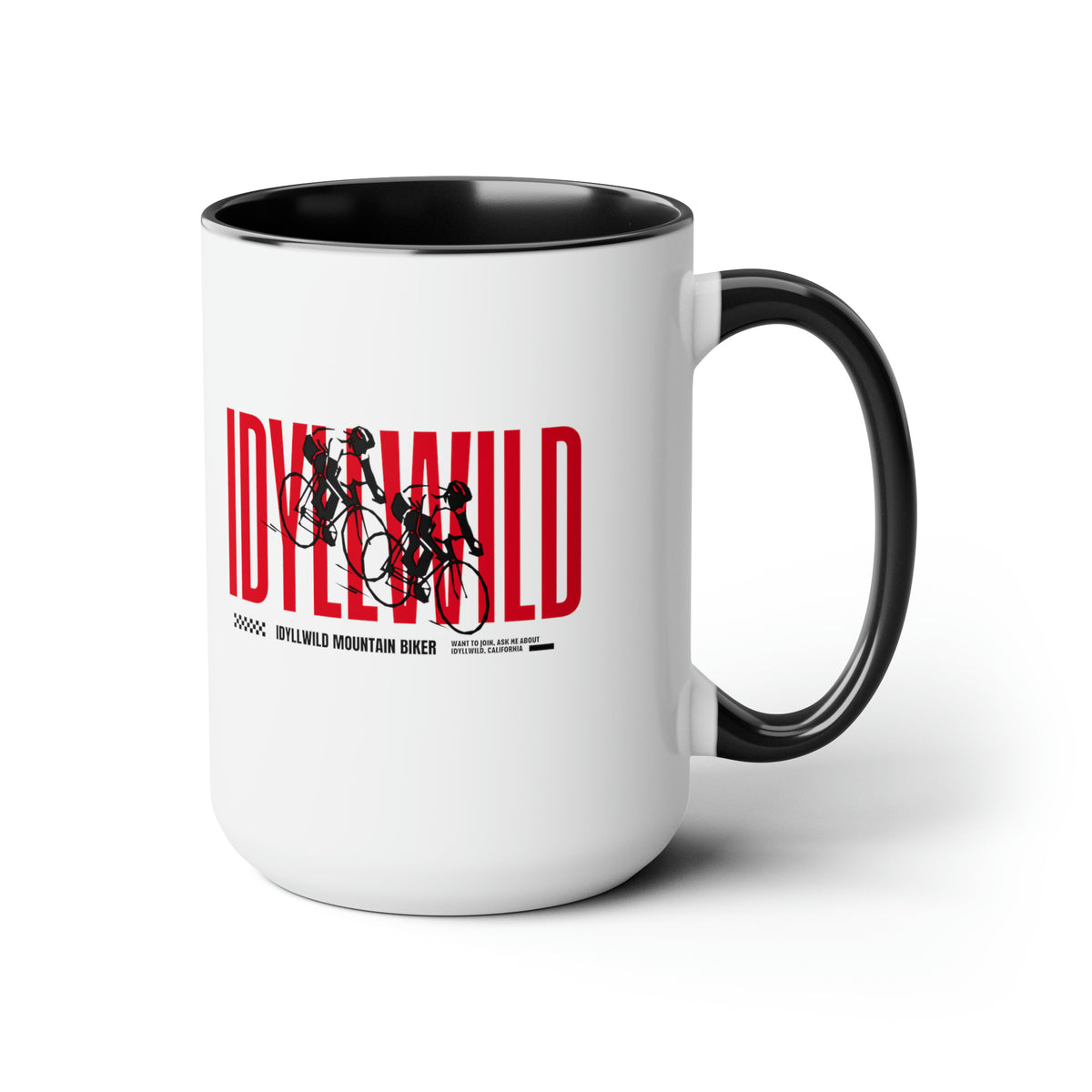 Two-Tone Coffee Mugs, 15oz Mountain biking Idyllwild