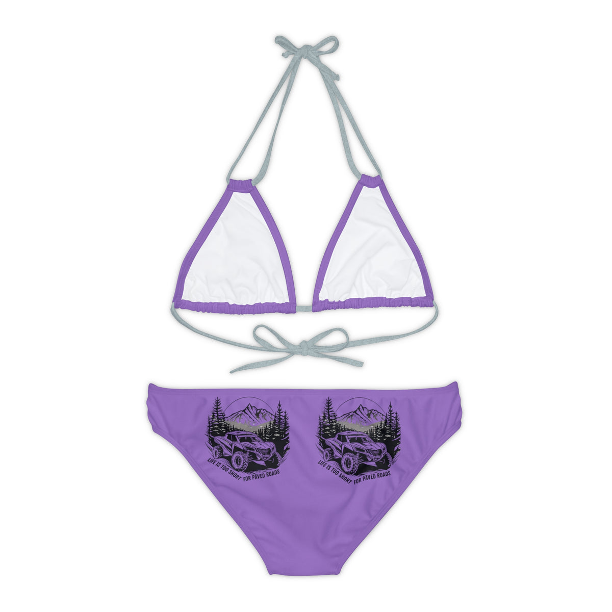 Can Am Strappy Purple Bikini Set
