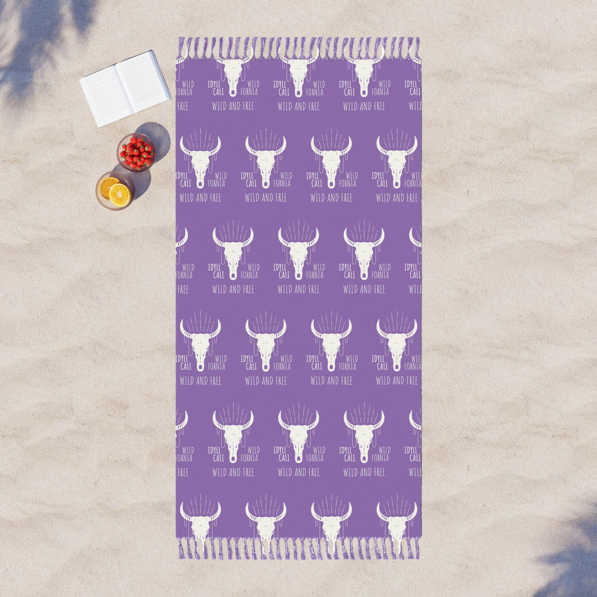 Boho Beach Cloth IdyllWild and Free Longhorn Purple