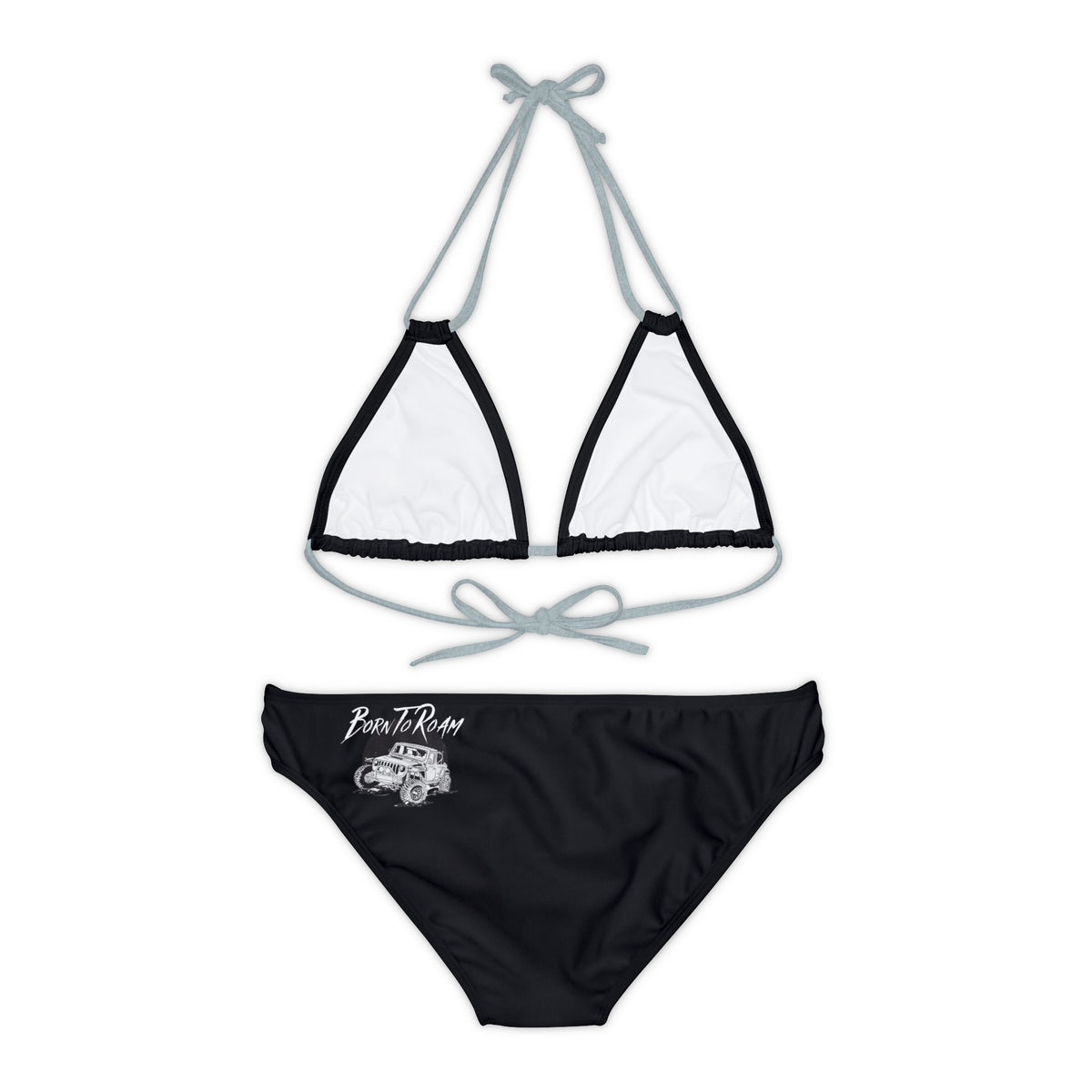 Jeep "Born To Roam" Strappy Black Bikini Set
