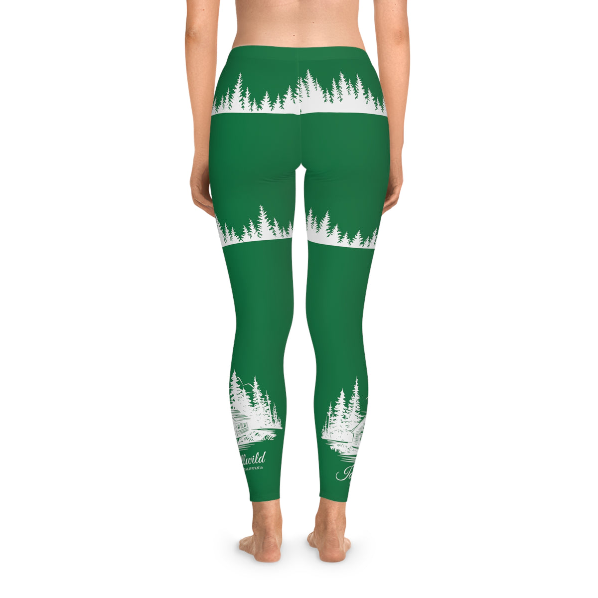 Stretchy Leggings (AOP)Idyllwild Cabin in the Woods Butt lift Green