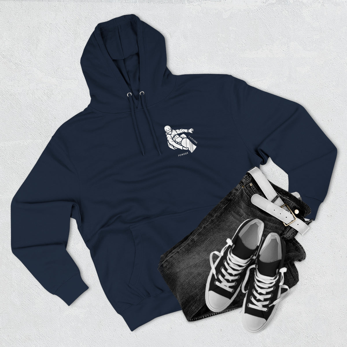Snowboard  "Fresh pow, carving" Hoodie