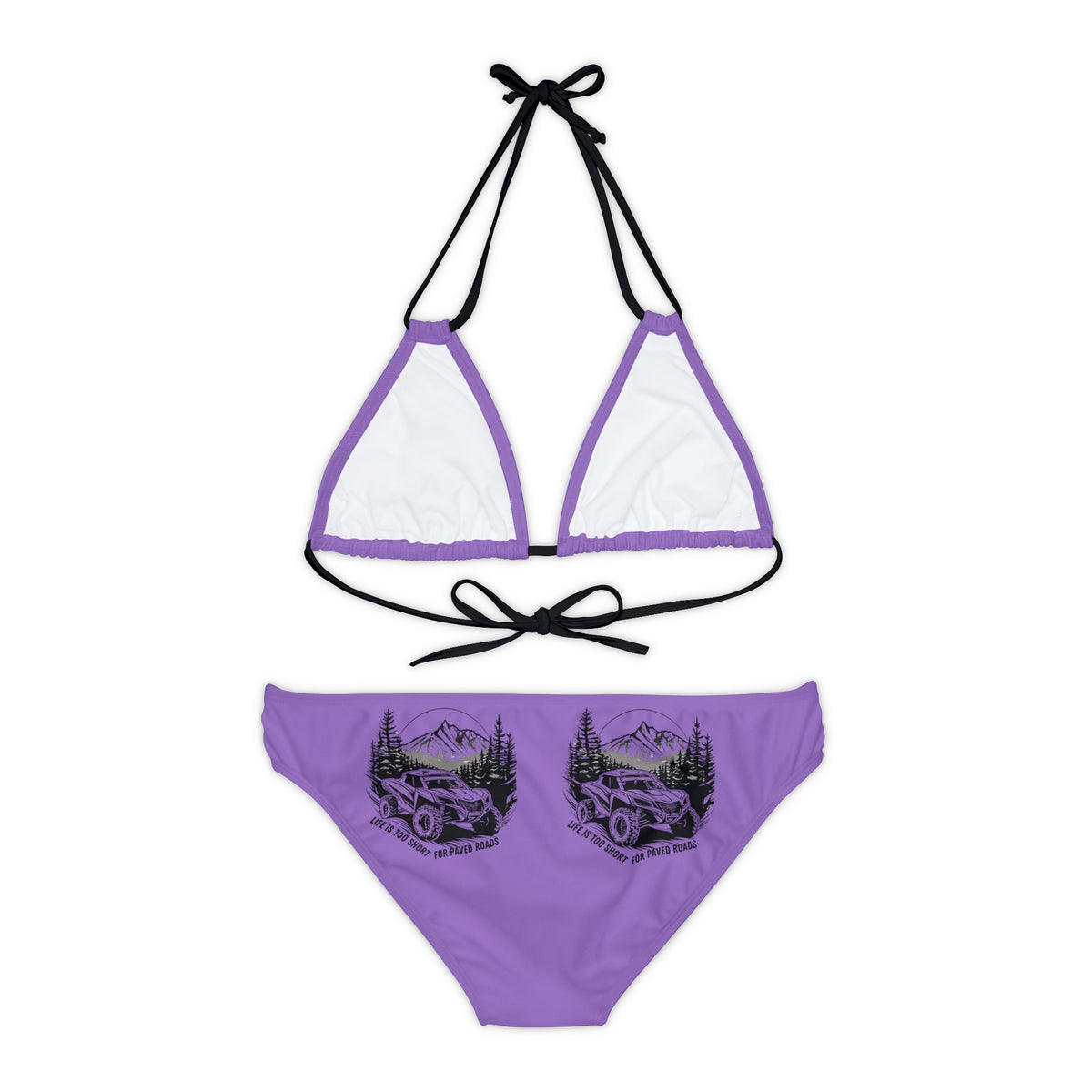 Can Am Strappy Purple Bikini Set