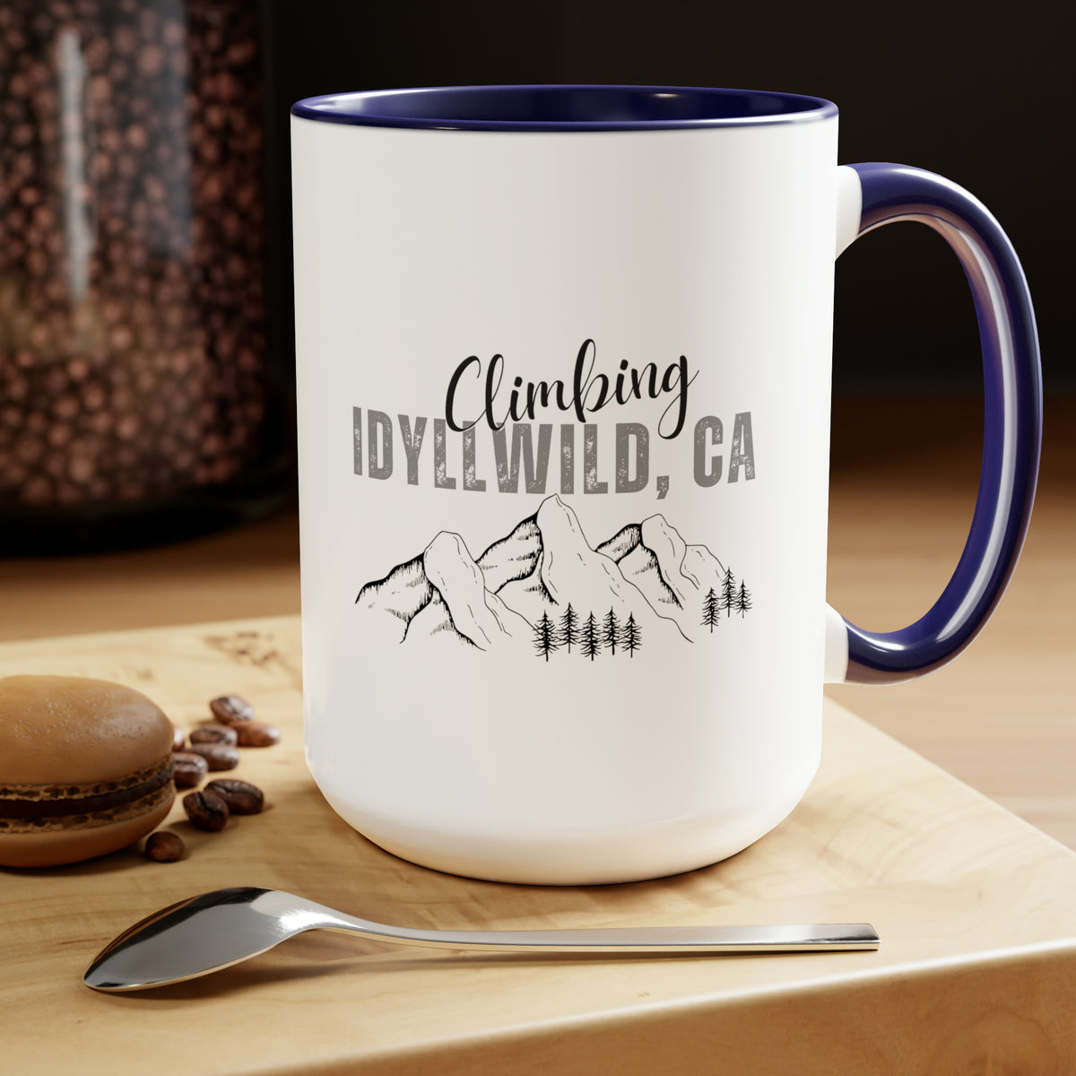 Two-Tone Coffee Mugs, 15oz Climbing Idyllwild