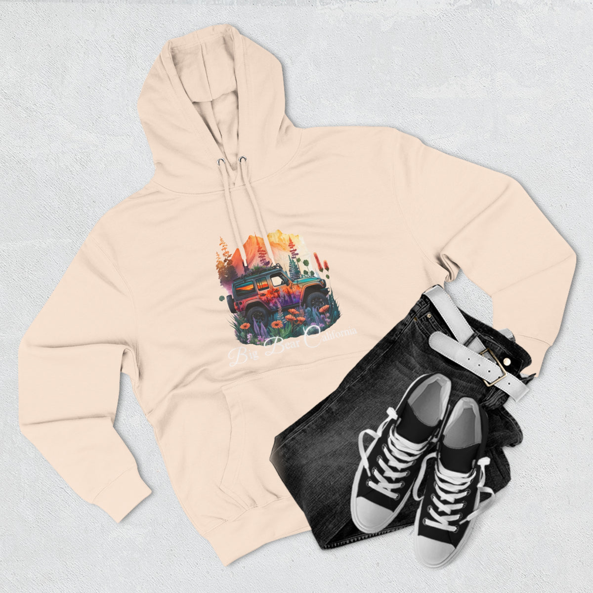 Big Bear Jeep Floral Hoodie